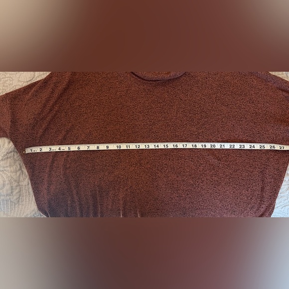 GREEN ENVELOPE brown w/black flecks Dolman Sleeve Drawstring Waist Cowl Neck (L) - Picture 8 of 8